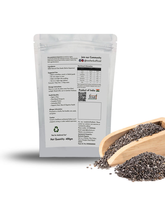 Rawherb Organic Chia Seeds 400g
