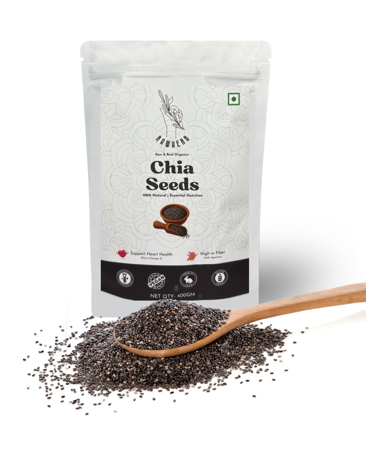Rawherb Organic Chia Seeds 400g