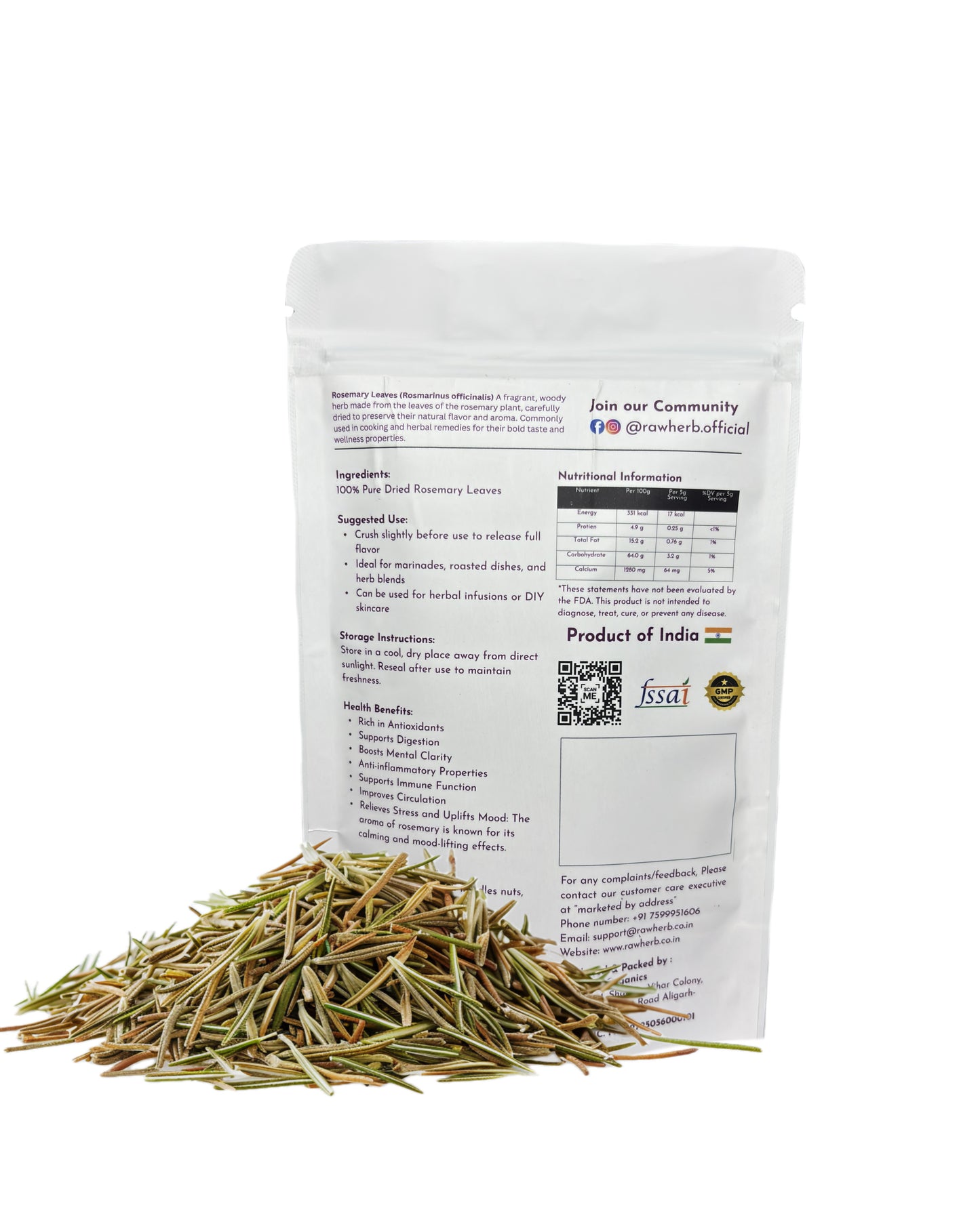 Rawherb Rosemary Leaves 100g