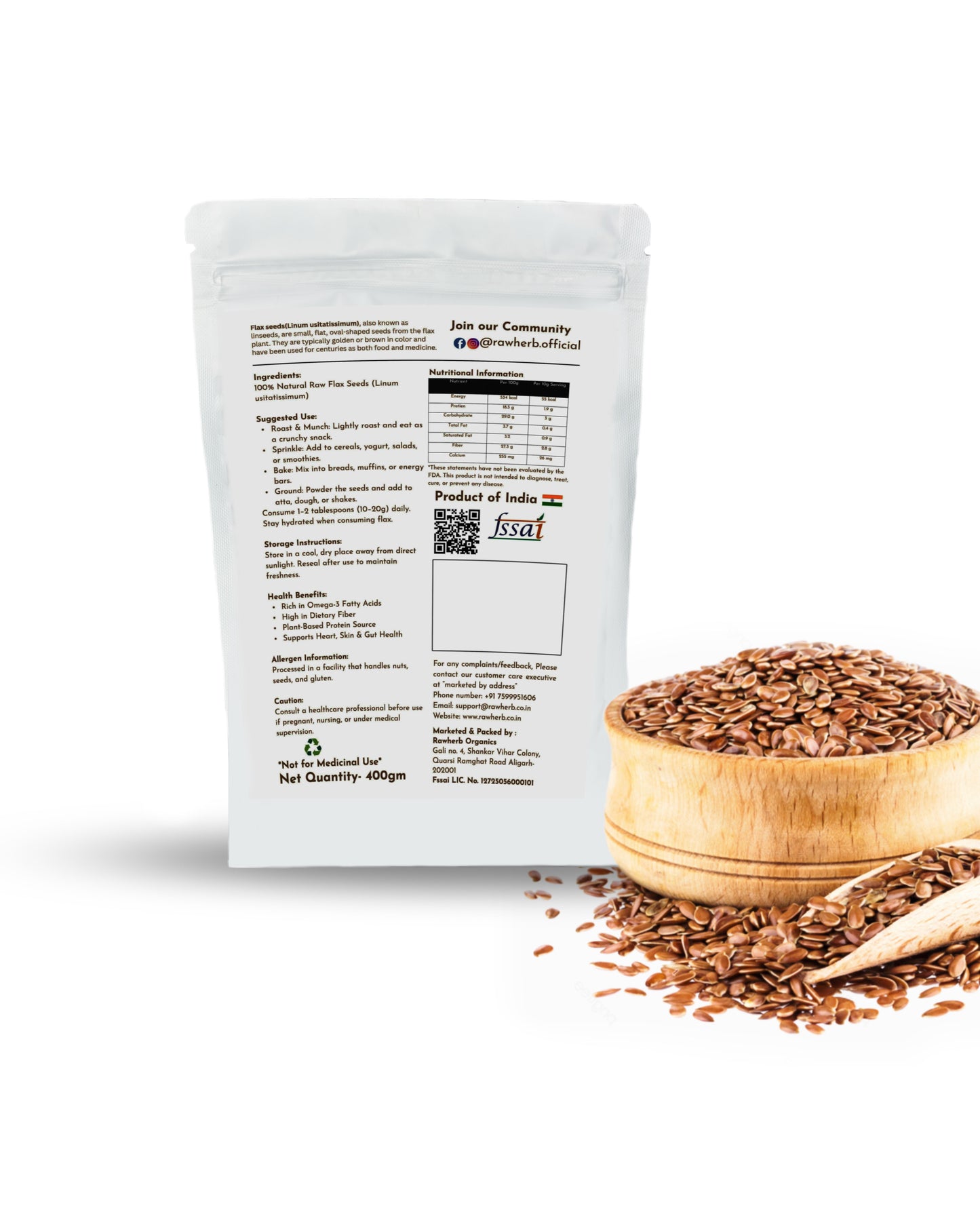 Rawherb Flax Seeds 400g